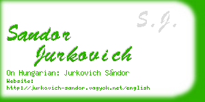 sandor jurkovich business card